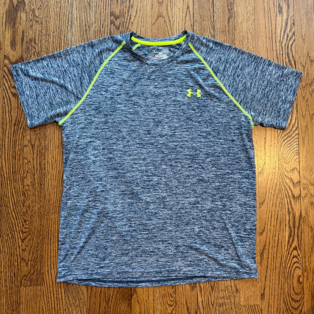 Under Armour HeatGear Long Sleeve Shirt Men’s Medium Blue Loose Fit Athletic Top